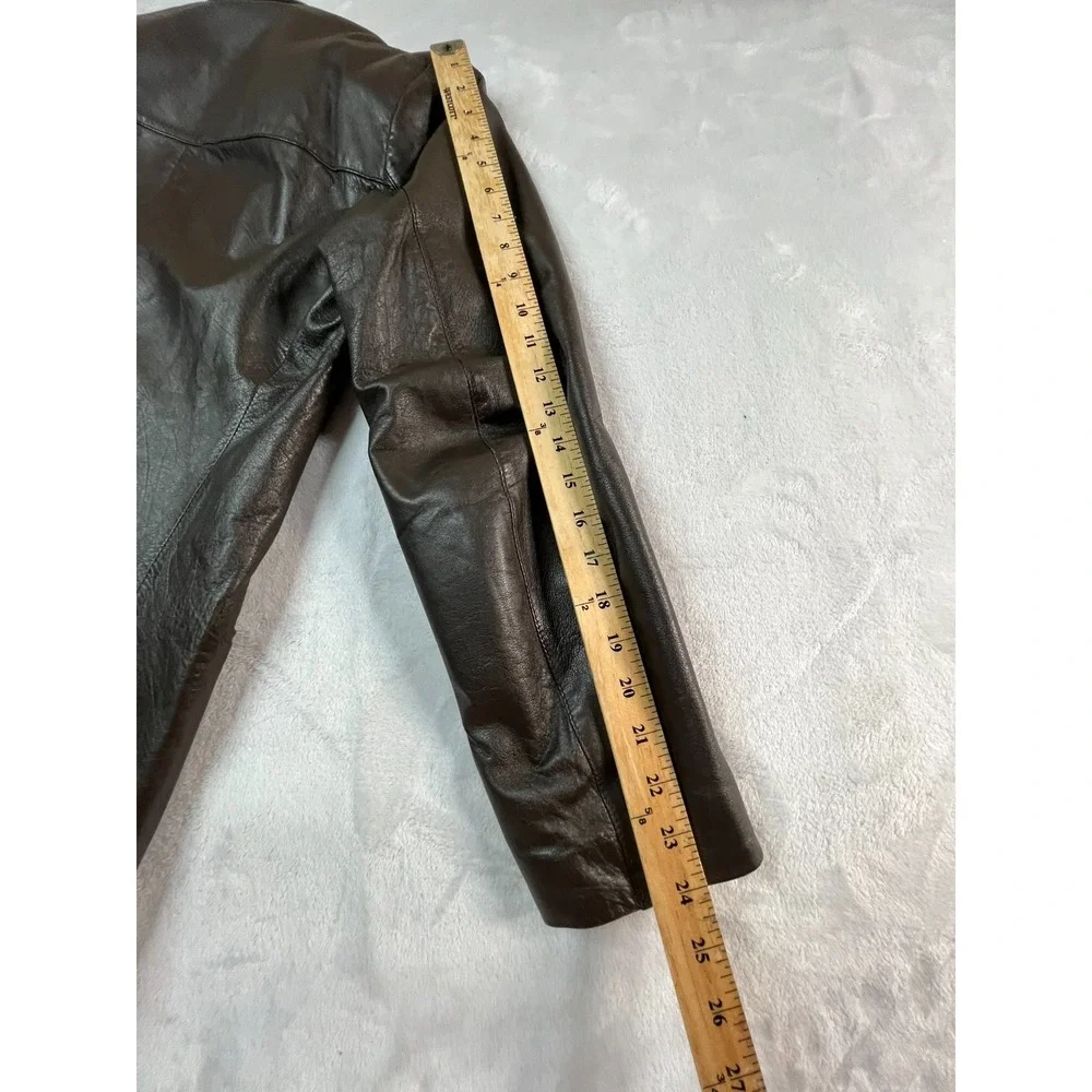 VERA PELLE Mens‎ 48 (M) Blazer Lether Brown 2-button Soft
